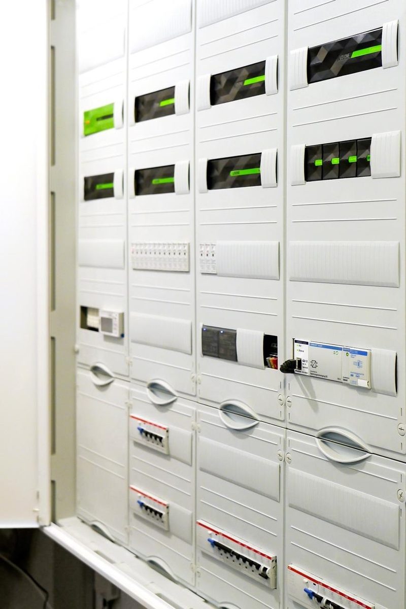 Aufgeräumter Schaltschrank mit Loxone Miniserver und Erweiterungen